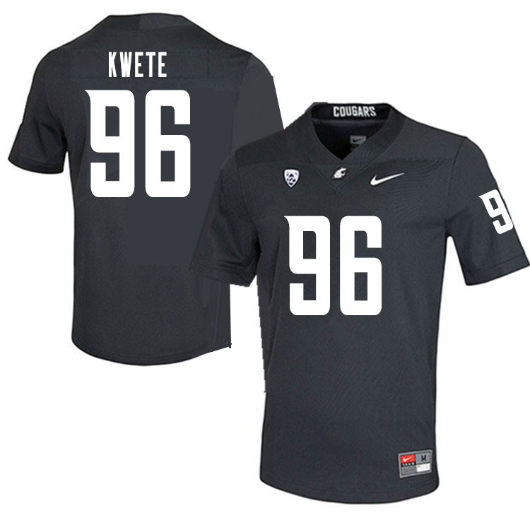 Men #96 Cosmas Kwete Washington State Cougars College Football Jerseys Sale-Charcoal - Click Image to Close